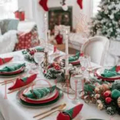 Christmas Table Settings: Elegant Dinnerware in California